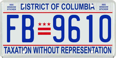 DC license plate FB9610