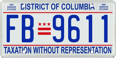 DC license plate FB9611