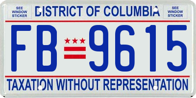 DC license plate FB9615