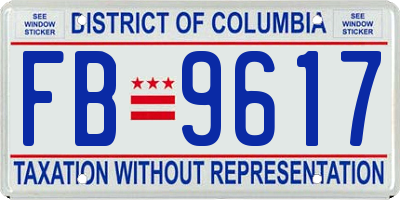 DC license plate FB9617