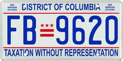 DC license plate FB9620