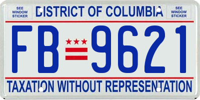 DC license plate FB9621