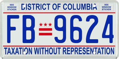 DC license plate FB9624