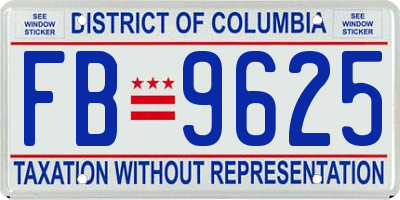 DC license plate FB9625