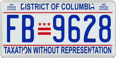 DC license plate FB9628