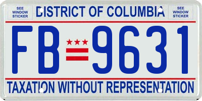 DC license plate FB9631