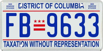 DC license plate FB9633