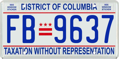 DC license plate FB9637