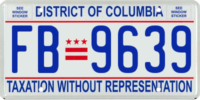 DC license plate FB9639