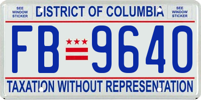 DC license plate FB9640