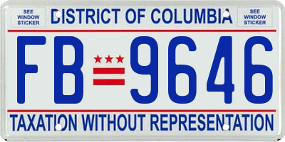 DC license plate FB9646