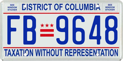 DC license plate FB9648