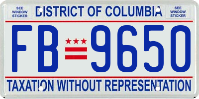 DC license plate FB9650