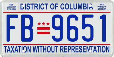 DC license plate FB9651