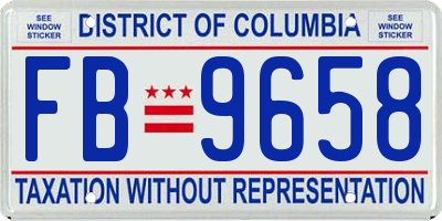 DC license plate FB9658