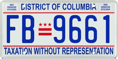 DC license plate FB9661