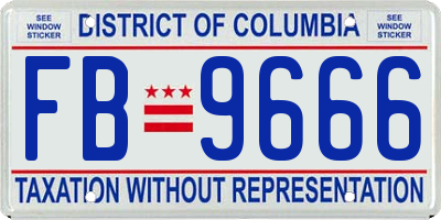 DC license plate FB9666