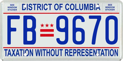 DC license plate FB9670