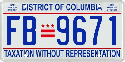 DC license plate FB9671