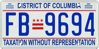 DC license plate FB9694