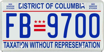 DC license plate FB9700