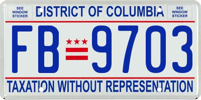 DC license plate FB9703