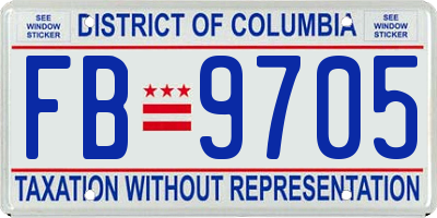 DC license plate FB9705