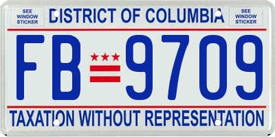 DC license plate FB9709