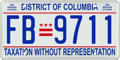 DC license plate FB9711