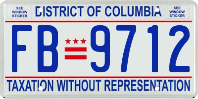 DC license plate FB9712