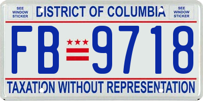 DC license plate FB9718