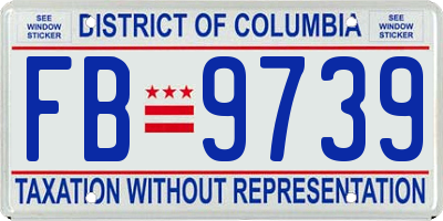 DC license plate FB9739