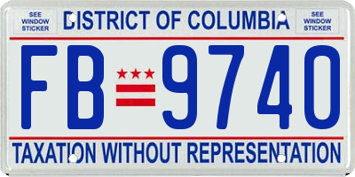 DC license plate FB9740