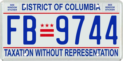 DC license plate FB9744