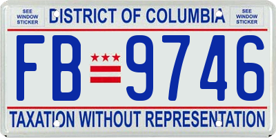 DC license plate FB9746