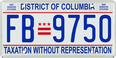 DC license plate FB9750