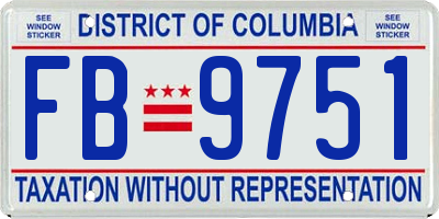 DC license plate FB9751