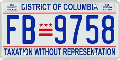 DC license plate FB9758