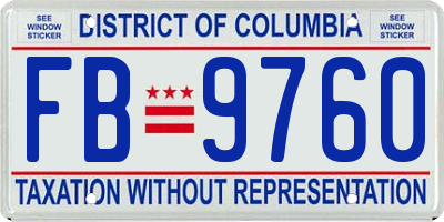 DC license plate FB9760