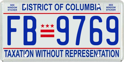 DC license plate FB9769