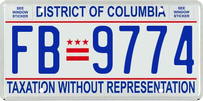 DC license plate FB9774