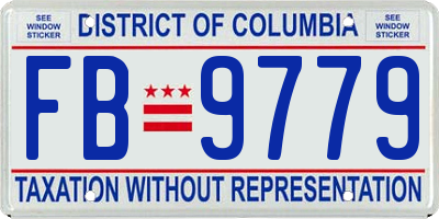 DC license plate FB9779