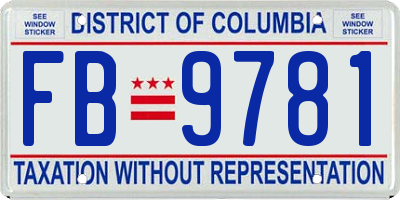 DC license plate FB9781