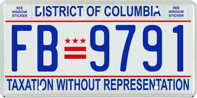 DC license plate FB9791