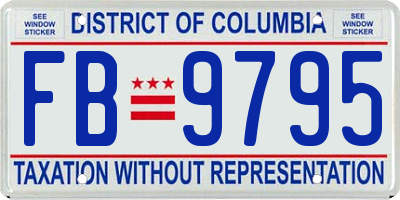 DC license plate FB9795