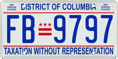 DC license plate FB9797