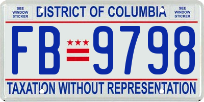 DC license plate FB9798