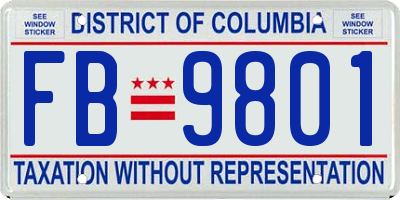 DC license plate FB9801