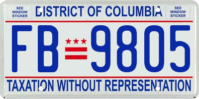 DC license plate FB9805