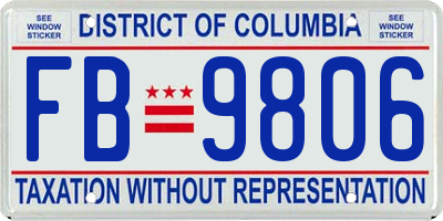 DC license plate FB9806